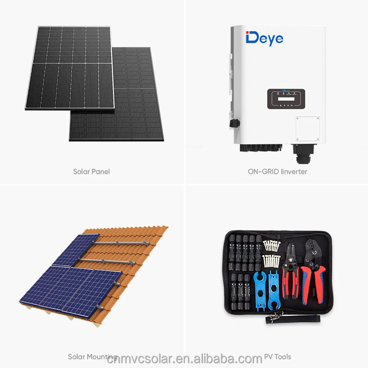 20kW Grid-Tied Solar Power System Commercial and Residential Use High-Efficiency PV Panels with On-Grid Inverter Stable Energy