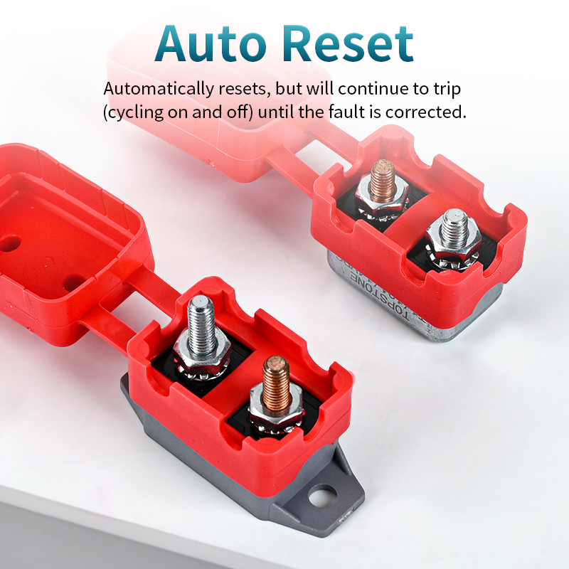 10-50A 12V DC MCB Topstone E5 Dual Battery Auto Reset Circuit Breaker Marine Boat Solar Power Distribution Electrical Equipment