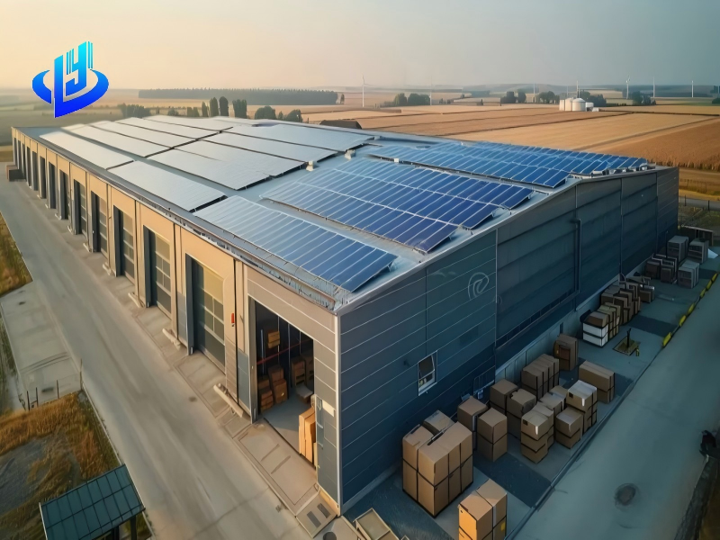 BIPV Solar Powered Roof Panel Steel Structure Building 3MW 5MW Solar PV Power Project Industrial Park Workshop