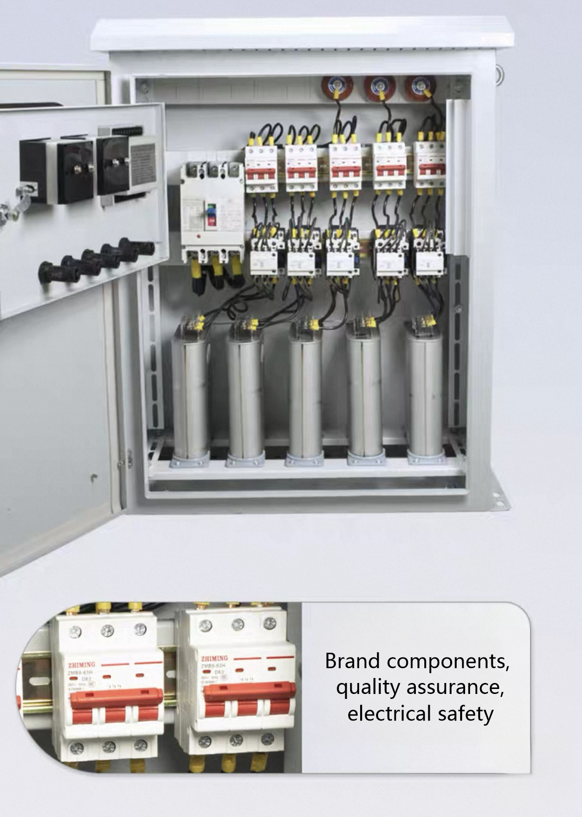Custom HUASHU DGAC-100 Wall-mounted Power Distribution Equipment Capacitor Compensation Photovoltaic Boost Cabinet IP55 Rated