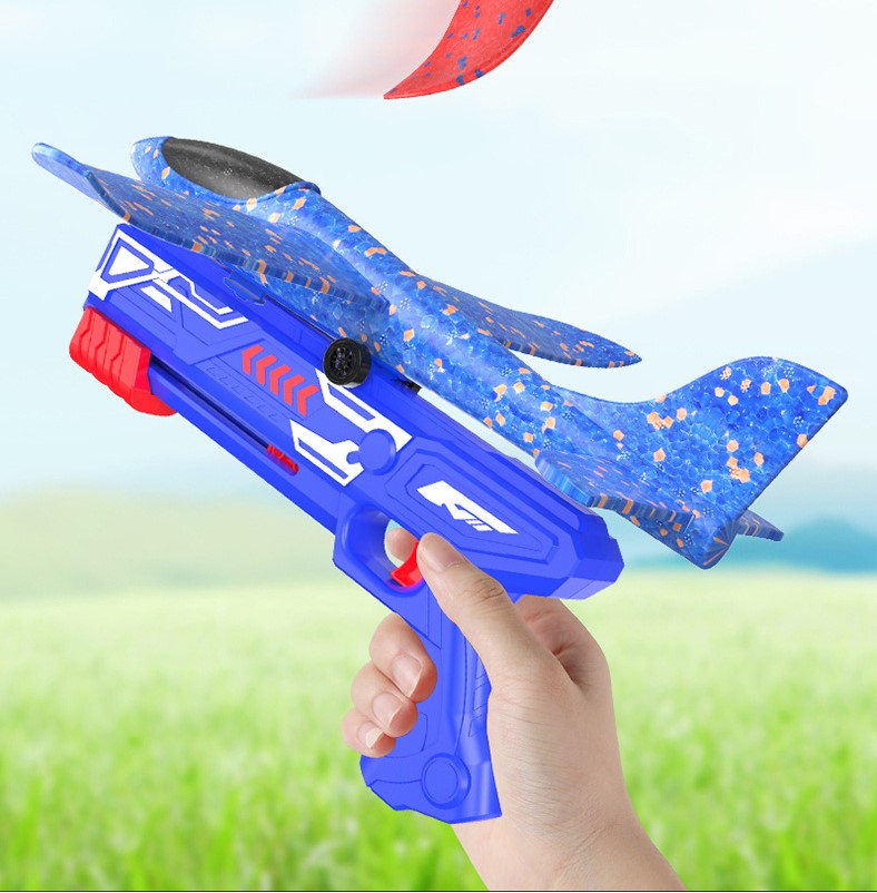 Hot-Selling Ejection Foam Airplane Kite Handheld Launcher Gun Hand Throwing Gift For Children With Light