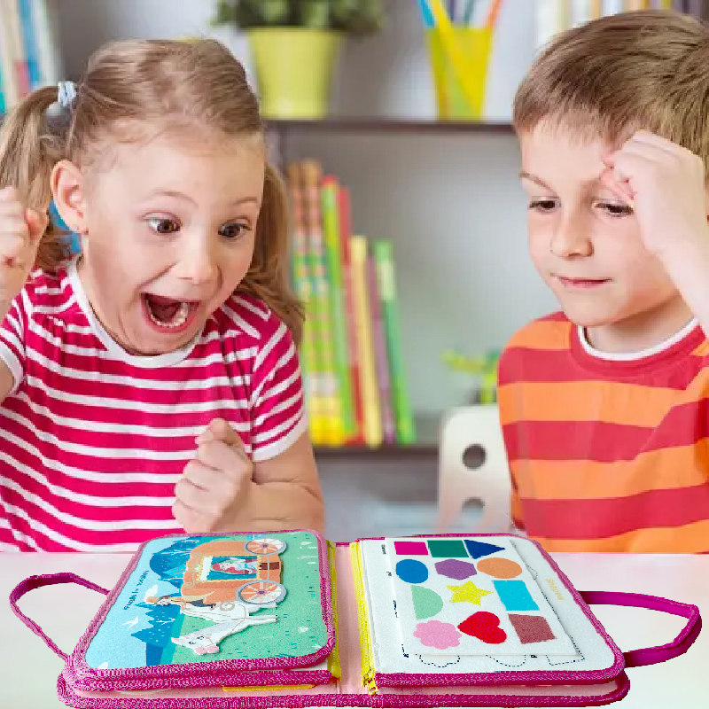 Hot Selling New Travel Portable Early Childhood Puzzle Learning Board Montessori Teaching Tool Felt Busy Board