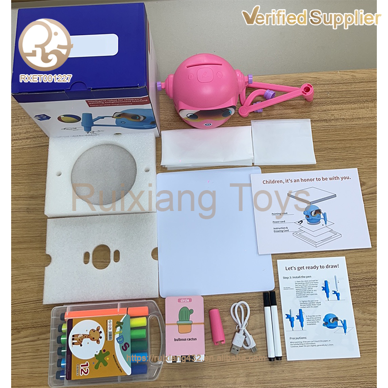 Interactive Plastic Drawing Robot Toy for Kids Early Educational English Toy Encouraging Intelligence &amp; Enlightenment