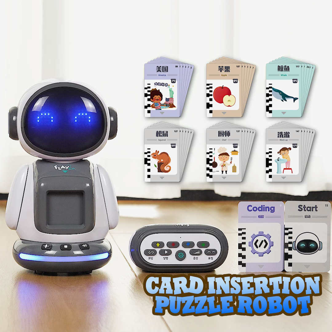 DWI RC Coding Robot Screen-Free Early Coding Toy Educational Toys Talking Flashcards Learning Toys Christmas Birthday for Kids