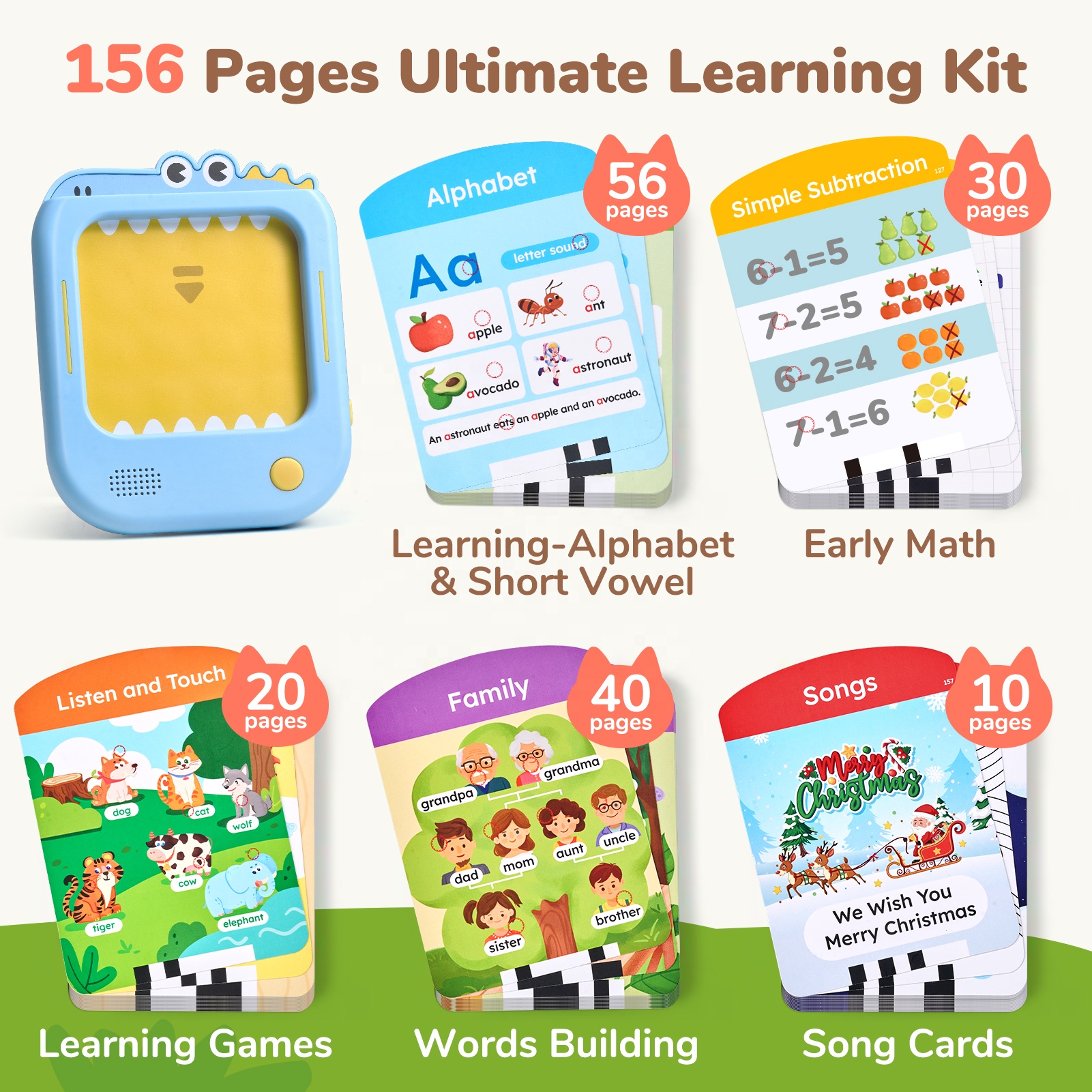 Joycat Sound Toys Flash Cards Machine Toddlers Educational Learning Enlightenment Interactive Toy For Kids Gifts