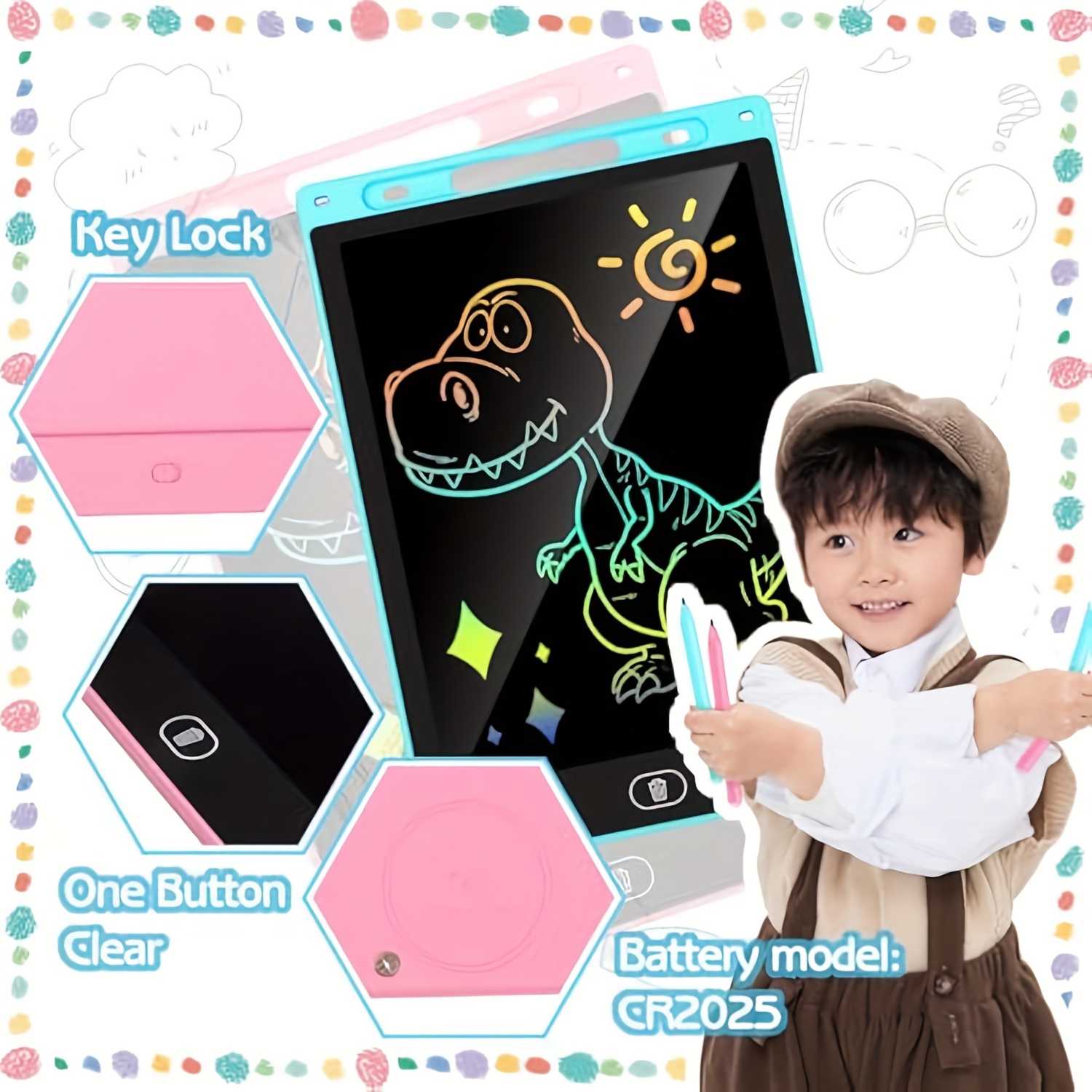 HX 12inch Professional Fashion Graphic LCD Drawing Tablet Kids Drawing Tablet With Pen Lcd Writing Tablet 12 Inch for Kids