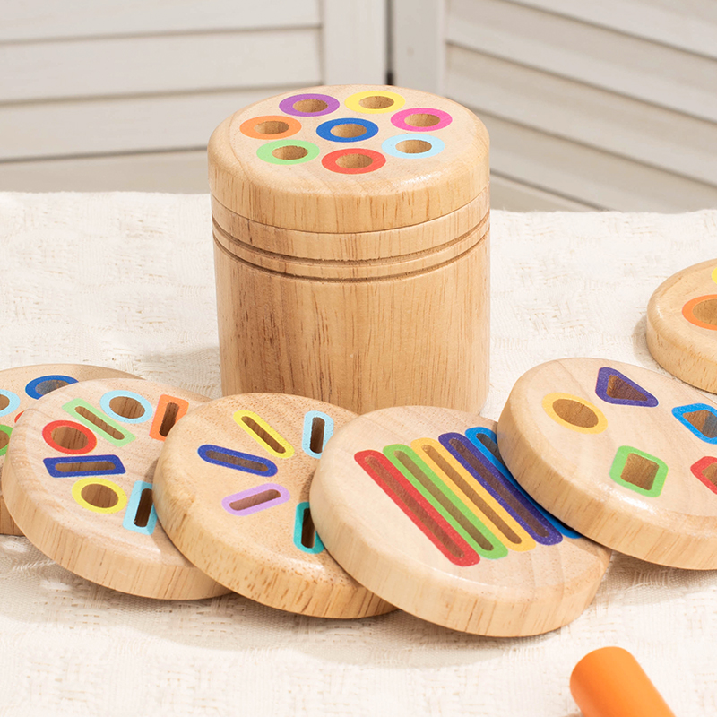 Montessori Geometric Shape Sorting Color Classification Matching Cup Sensory Coin Box Educational Toys For Kids Boys Girls