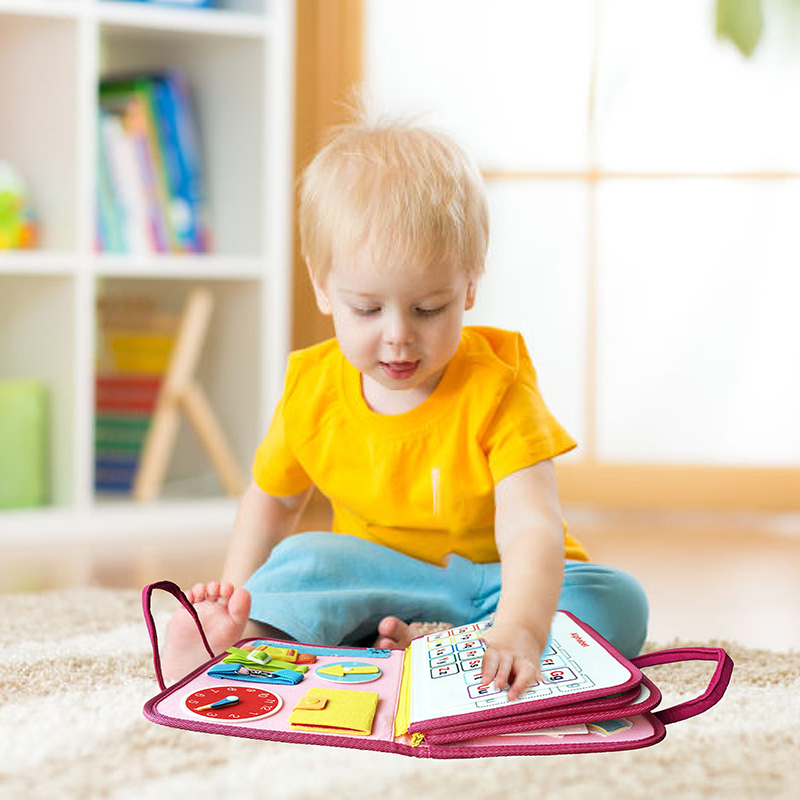 Hot Selling New Travel Portable Early Childhood Puzzle Learning Board Montessori Teaching Tool Felt Busy Board