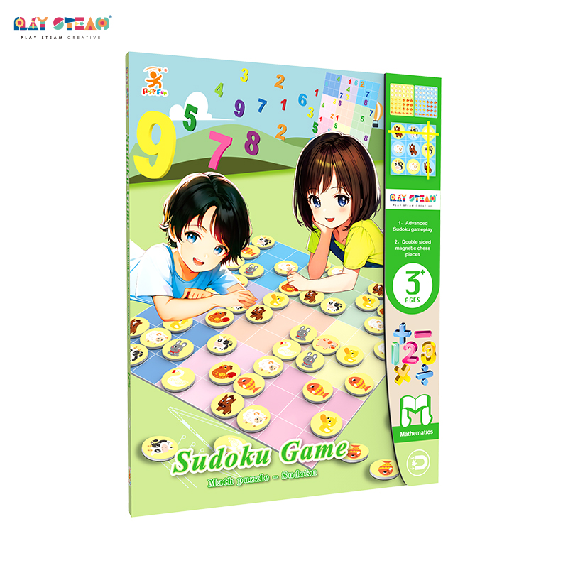 Educational Math Toy Magnetic Perfect Binding Hard Cover Sudoku Book Logic Training Count Game Wooden Board Game for Kids