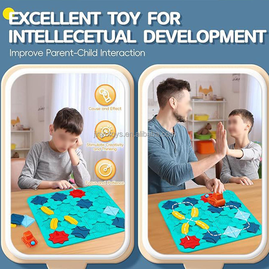 STEM Board Game 118 Levels Logical Road Builder Road Maze Parent-child Kids Educational STEM Learning Toys Changeable Car Toy