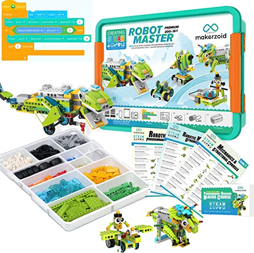 Makerzoid Premium Smart Robot Master STEM Coding Toy with Remote Control Robotics Kit for Kids 6+ Years Old