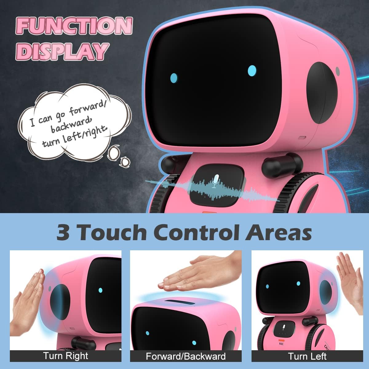 Kids Robot Toy Interactive Smart Robot with Voice Control Talking Dancing Learning Touch Sensor Compact Educational Portable Toy