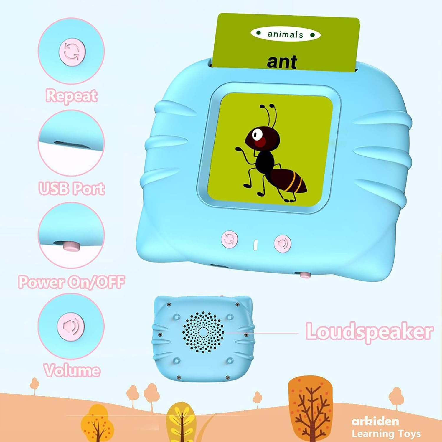 Custom 112 Page Early Educational Language Card Reader Flash Cards Kid's Learning Machine Toys Lithium Battery Ages 2-4 Years