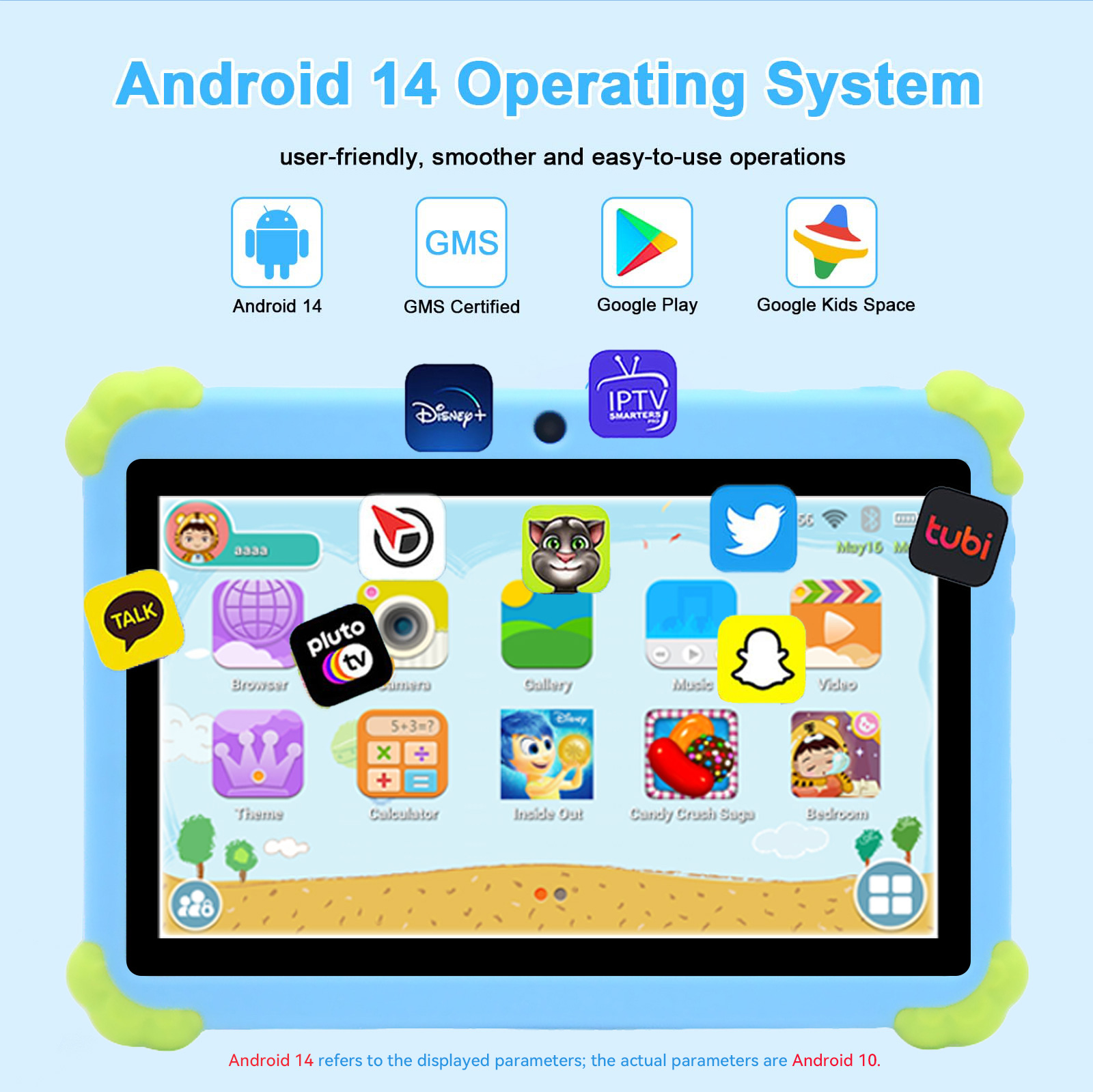 Factory Direct Selling 7 Inch MTK Android 14 Kids Tablet Parental Control Multi-Language Educational Games 4GB RAM 128GB ROM