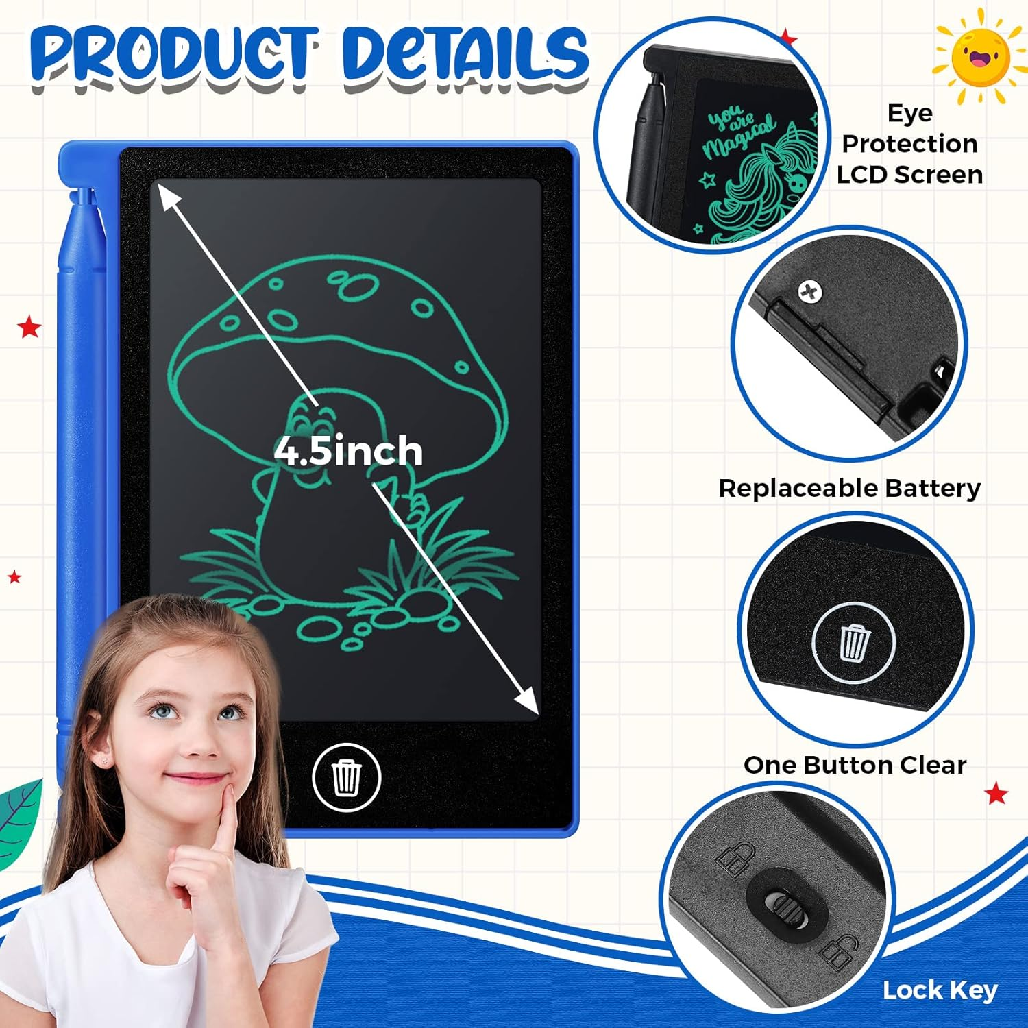 Certificate Preschool Toys for Baby Girl Boy Toddler Drawing Board Toy Electronic Drawing Board LCD Writing Tablet for Kids