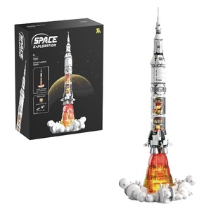 Tuomu T3006 Cross-Border Small Particle Building Blocks Educational Rocket Model Ornament Plastic Science Toy for Kids' Learning