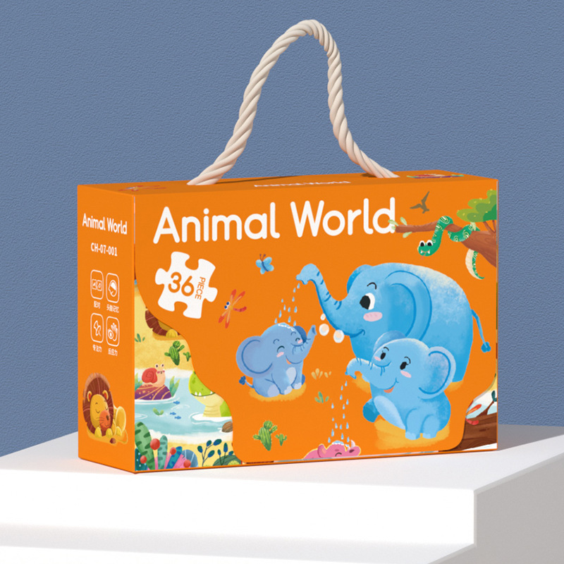 Manufacturers Children's Jigsaw Puzzle Toys 3-6 Years Old Early Preschool Gift Training Class Cross-border Exclusive Color Box