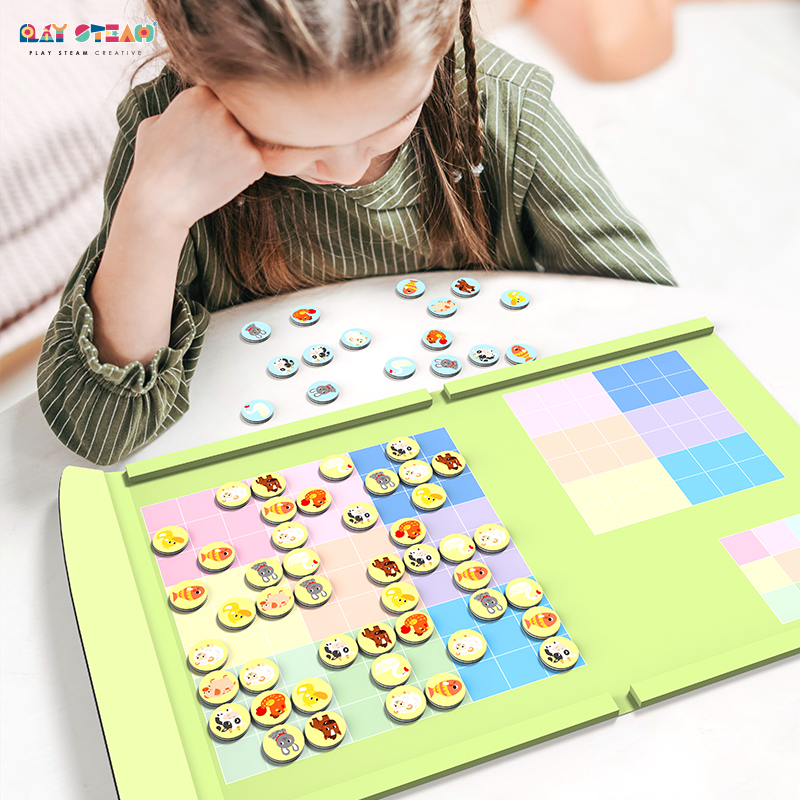 Educational Math Toy Magnetic Perfect Binding Hard Cover Sudoku Book Logic Training Count Game Wooden Board Game for Kids