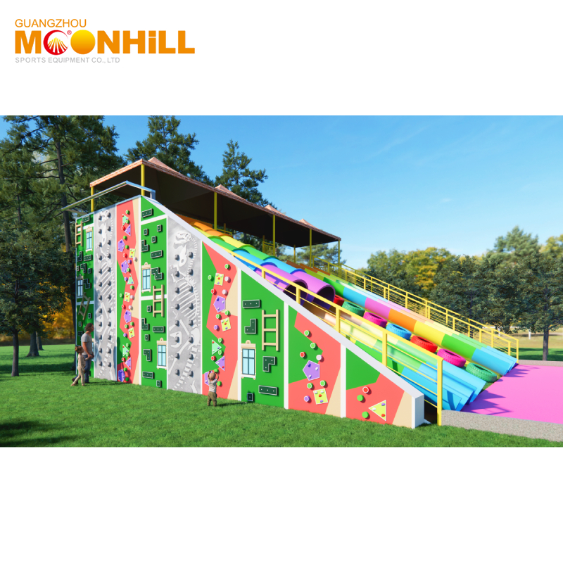 Playground Fun Wall Indoor Kids Climbing Wall Panel Climbing Holds Sample Wood