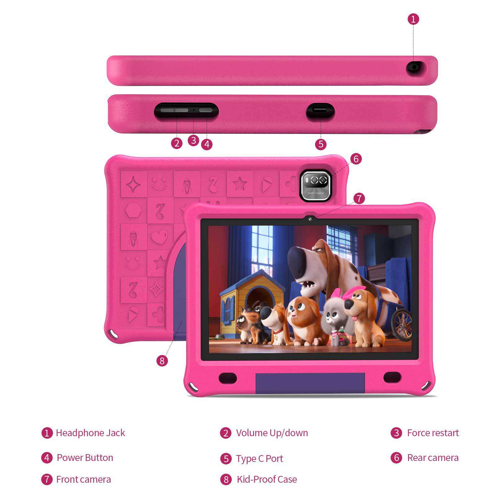 Factory Latest Oem Quad-Core Tablet 10.1 Inch with Dual Camera Rom 12g Ram 64g Android 15 Educational Tablet for Kids