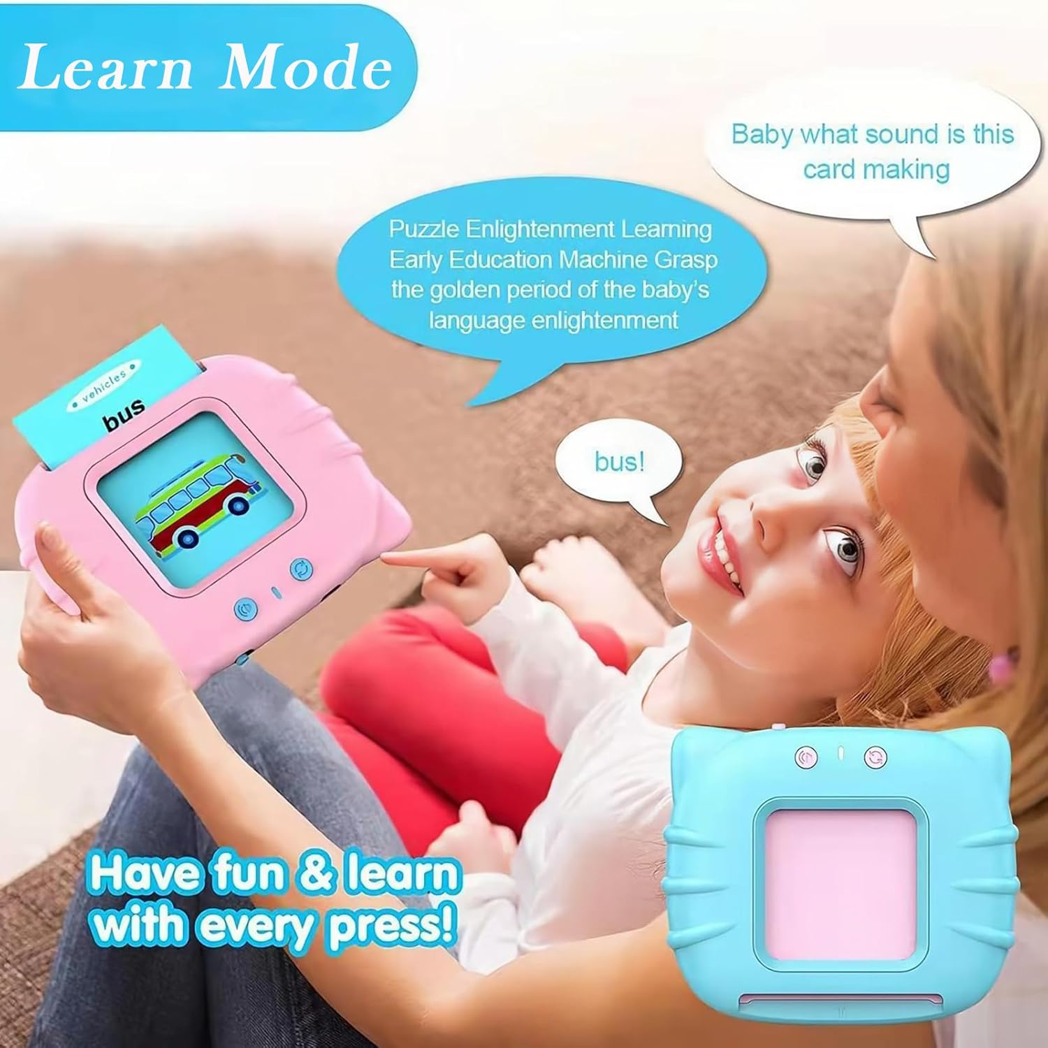 Custom 112 Page Early Educational Language Card Reader Flash Cards Kid's Learning Machine Toys Lithium Battery Ages 2-4 Years