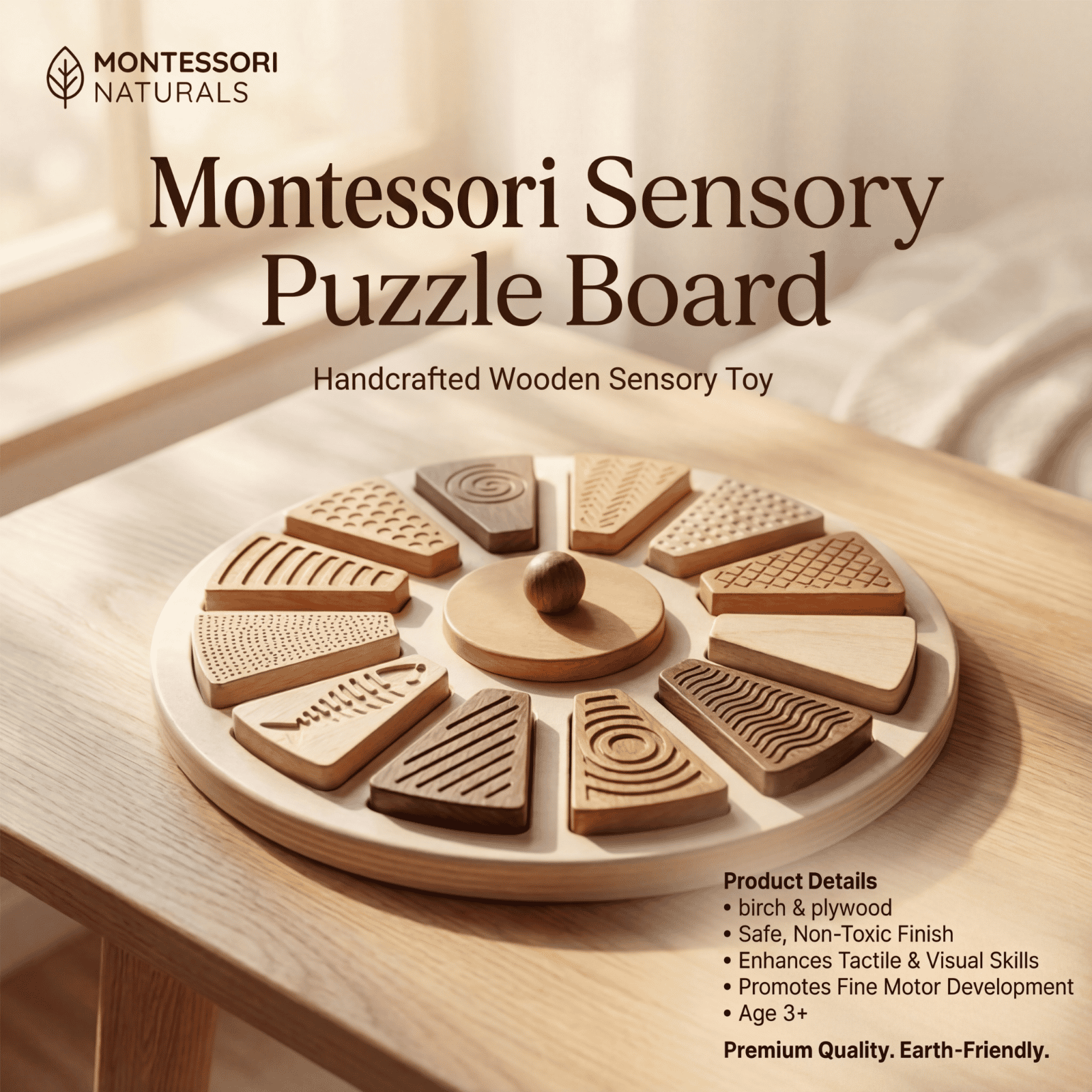 YC Montessori Toys Sensory Puzzle Board Tactile Learning Materials Fine Motor And Cognitive Skills Educational Tools