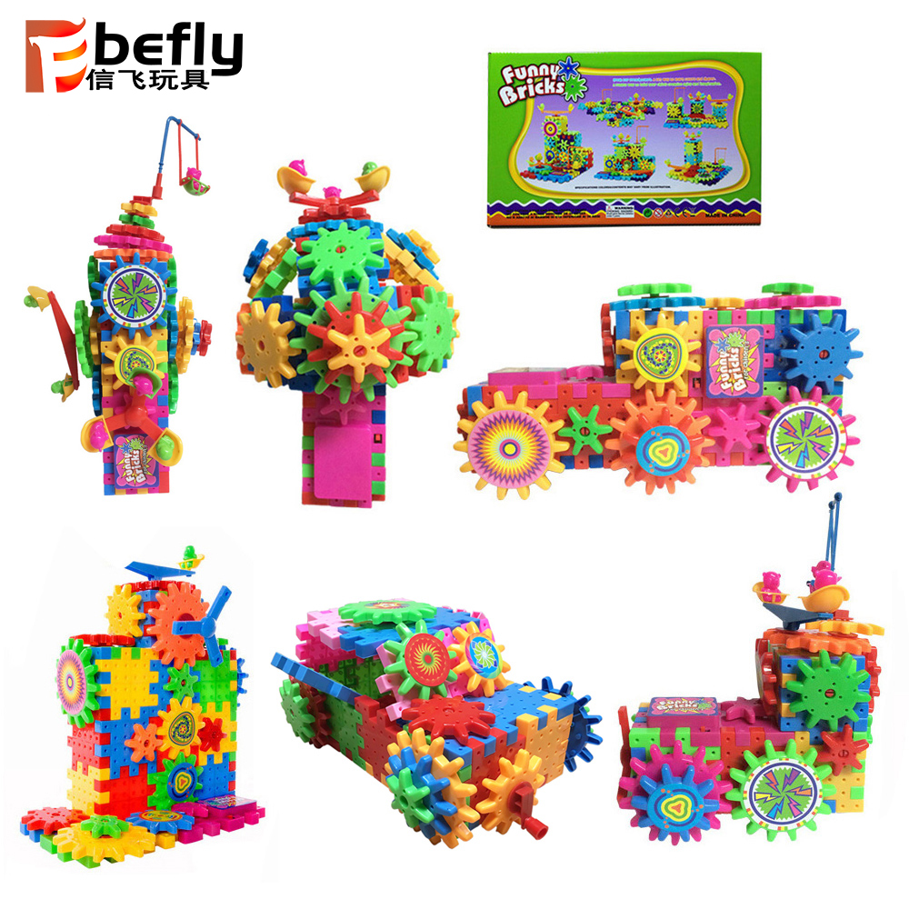 Funny Brick Electric IQ Builder Block Toy Gear Spinner Puzzle