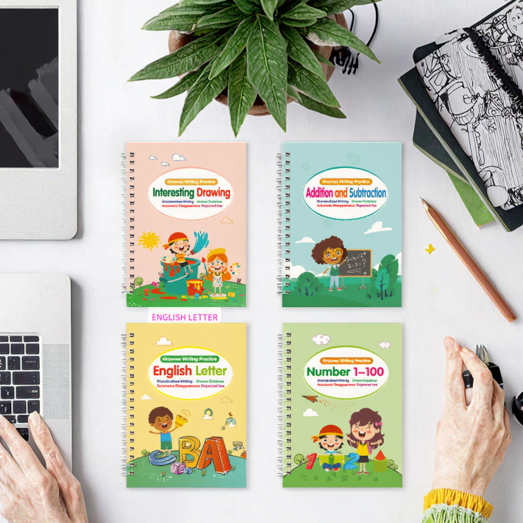 Groove Calligraphy Kids New Magic Copybook Educational Children's Handwriting Practice Book Made Of Durable Cardboard Paper