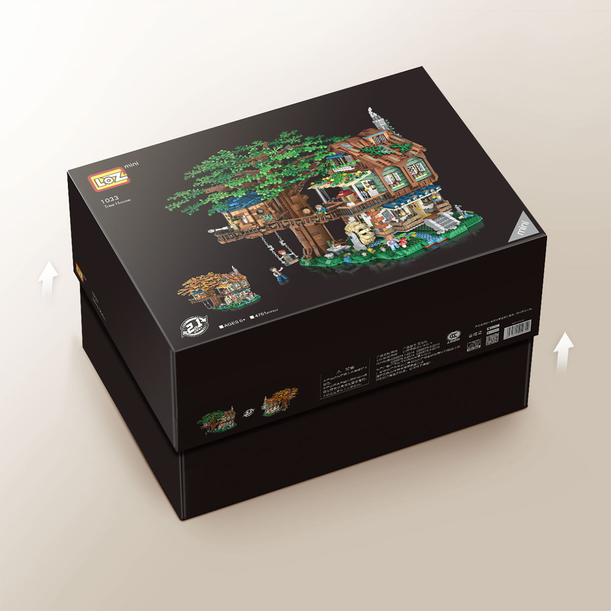 For LOZ 1033 Modern Tree House ABS Figures Electronic Scene Model Mini Assembly Puzzle Toy for Girls Children Building Block Set