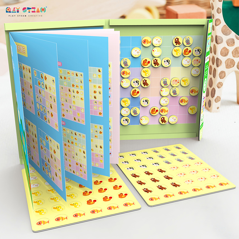 Educational Math Toy Magnetic Perfect Binding Hard Cover Sudoku Book Logic Training Count Game Wooden Board Game for Kids