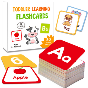 Cartoon ABC Flash Cards Animal Shape Educational Learning Toy Early Childhood Enlightenment Cards