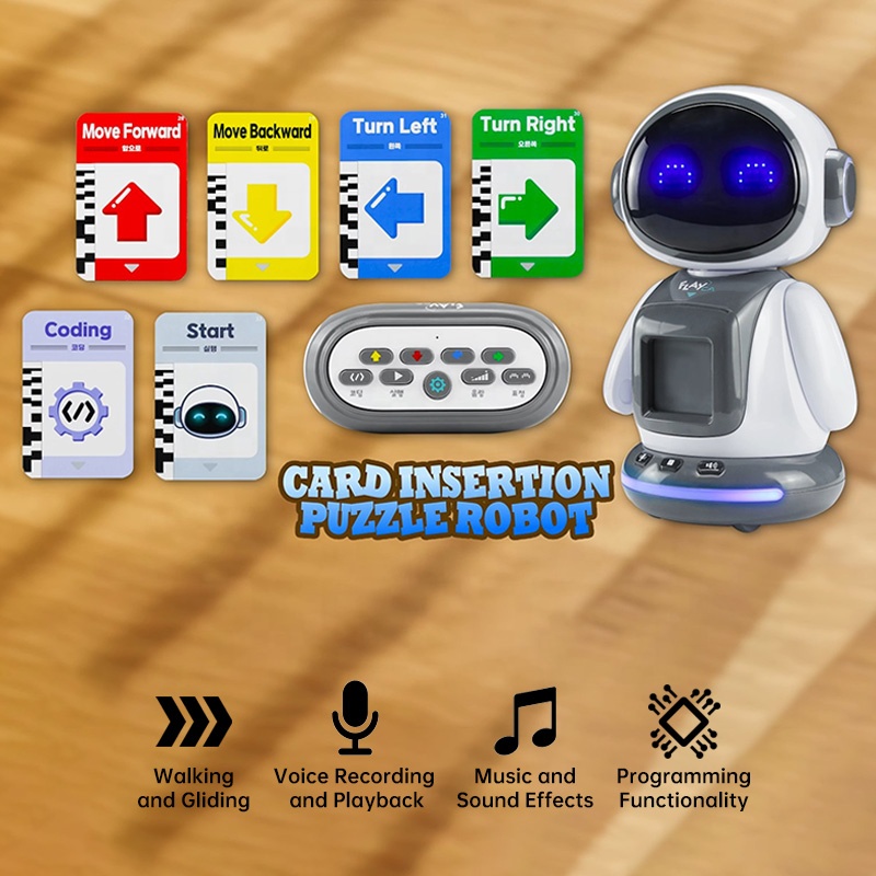 AiJH STEM Learning RC Robot Rechargeable With Programmable Actions Card Reading Remote Control Robot Toy for Kids