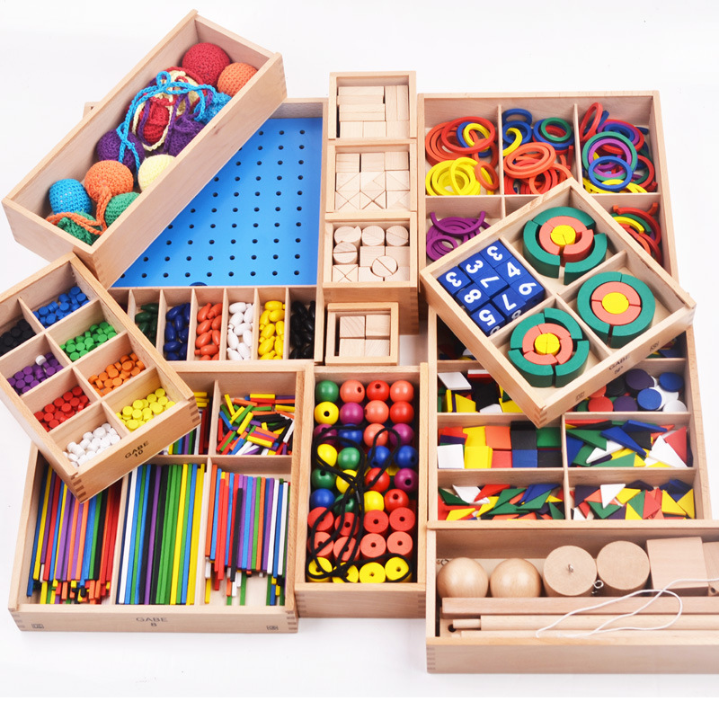 Genuine Flubert GABE15 Piece Set of Early Childhood Toys Kindergarten Teaching Aware Beech China White Box Packaging