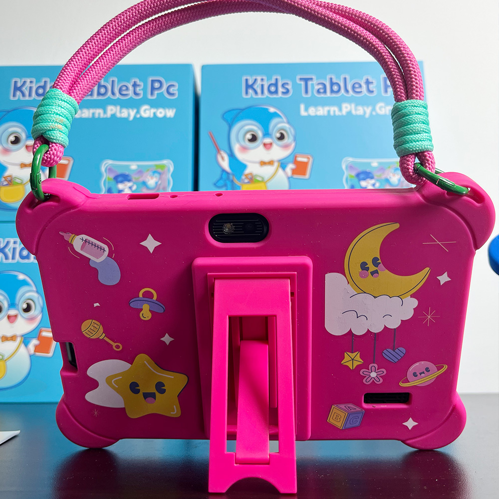Super Cheap 7-Inch Kids Tablet Anti-Drop Silicone Android 12 Capacitive Screen 4GB RAM Educational GSM for Learning Gaming