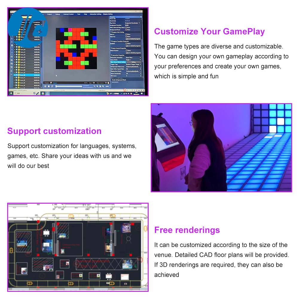 Pixel Floor Active Game Electronic Commercial Arcade Children Entertainment Fun Skill Reaction Training Puzzle Boutique