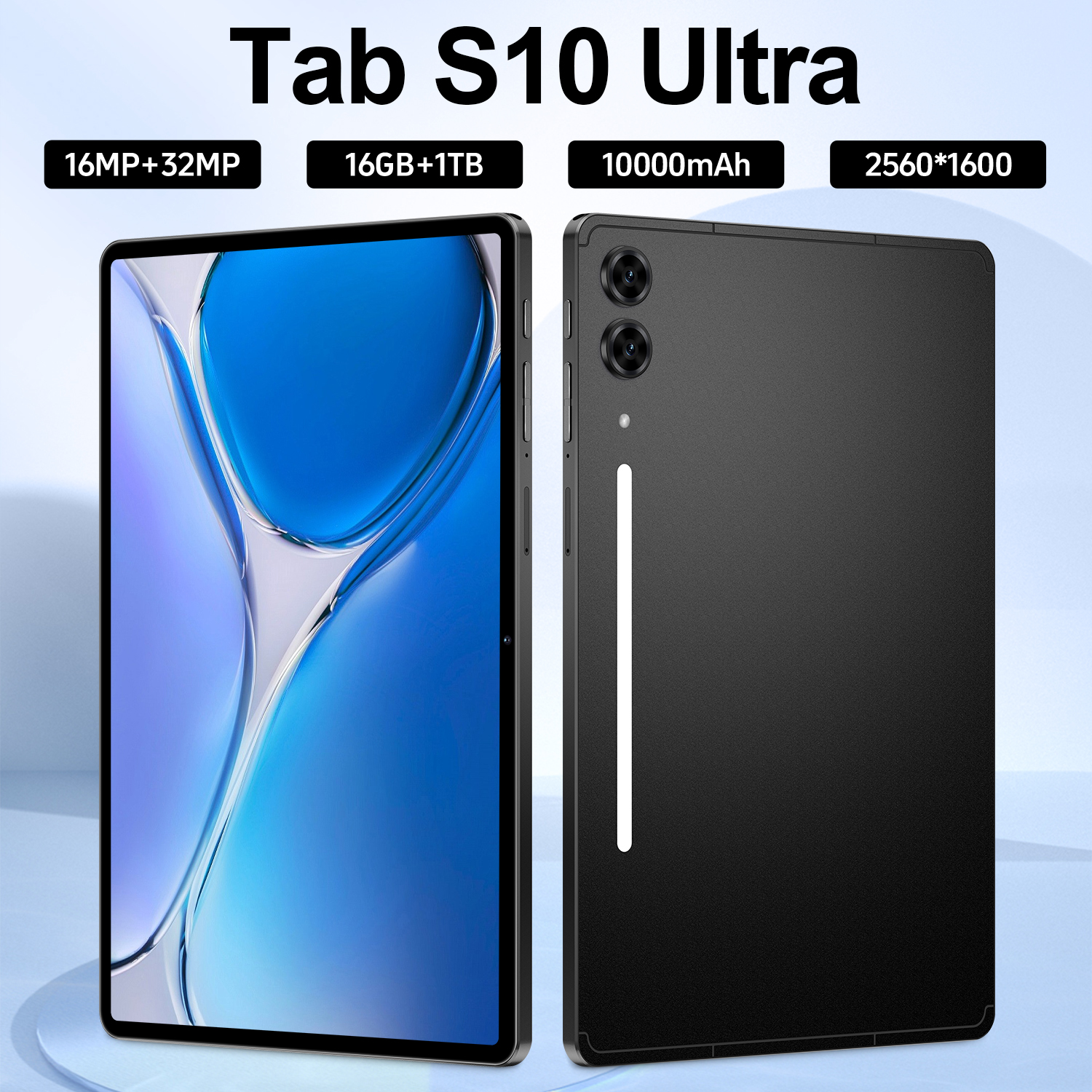 Tab S10 Ultra Tablet Kids 10.1" Capacitive Screen IPS Android 15 5G WiFi Dual Sim Octa Core MTK 16GB+1TB Entertainment Education