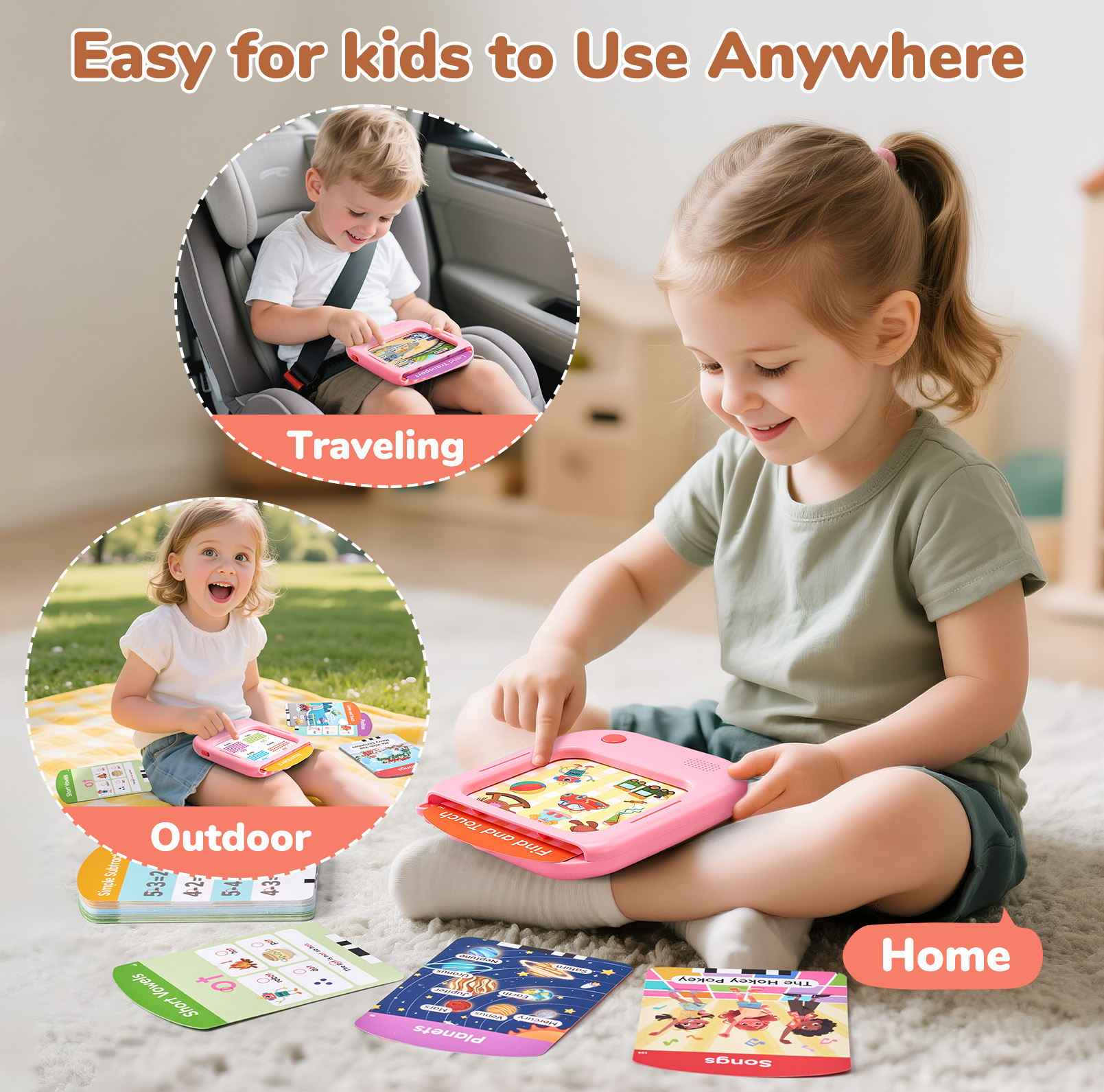 Joycat Educational Learning Toys for Kids Phonics Talking Flash Cards Electronic Audible Voice Preschool Words Early Education