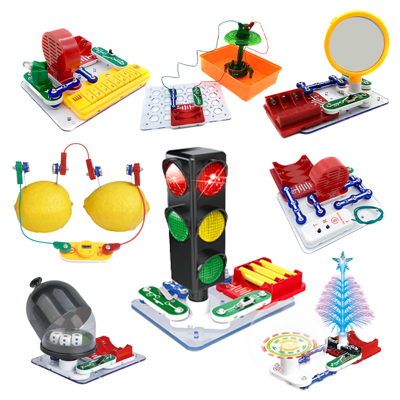 New Launched Electric Building Block Experiment Kit Stem Educational Learn Set Snapping Electronic Science Circuit Toys for Kids