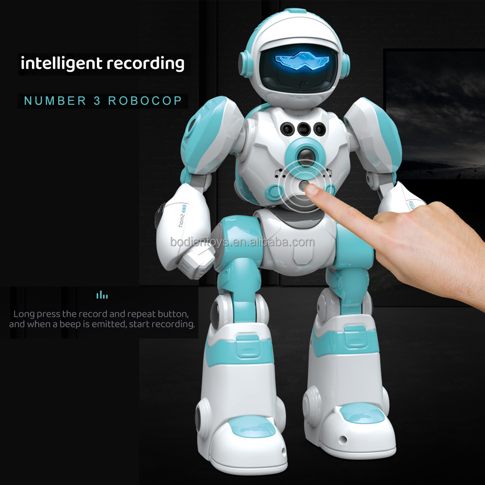 Children's Educational Gift Remote Control Intelligent Robot Toy Plastic Battery Operated with Light &amp; Sound