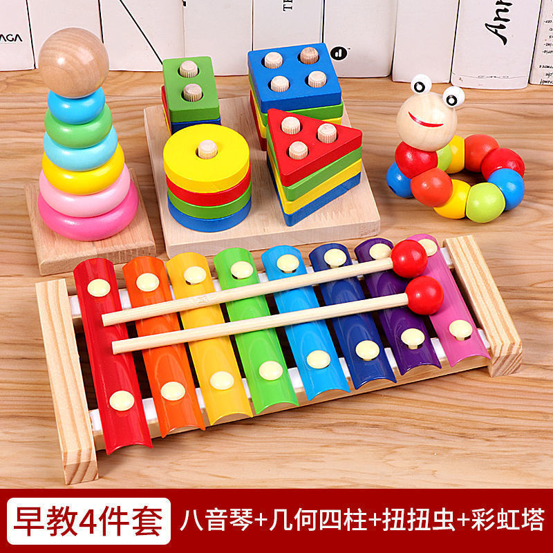 5 in 1 Montessor Wooden Toys Early Childhood Education Toys Musical Instruments Multi-functional Preschool Teaching Supplies