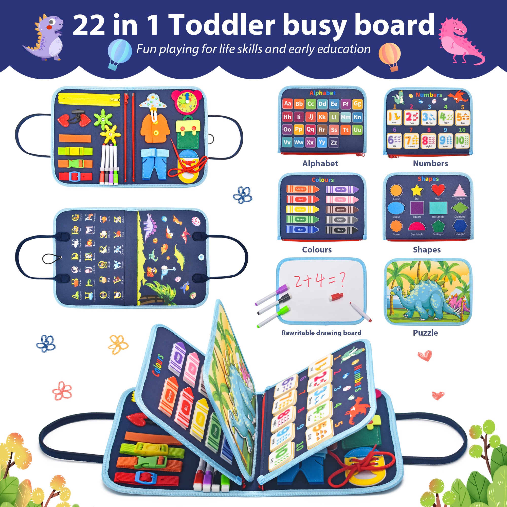 Felt Learning Board For Children's Early Education Busy Board For Toddlers Montessori Educational New Felt Busy Board Quiet Book
