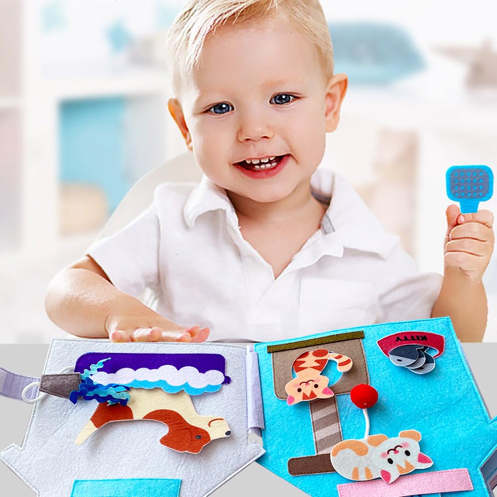 OEM Factory Montessori Quiet Busy Book Felt Educational Toy for Toddler Pet Hospital Child Travel Toy Electronic Pets