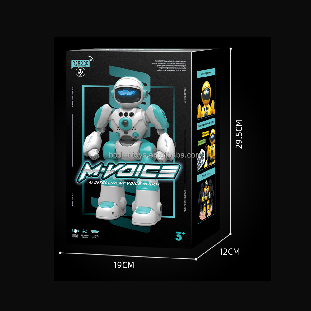 Children's Educational Gift Remote Control Intelligent Robot Toy Plastic Battery Operated with Light &amp; Sound