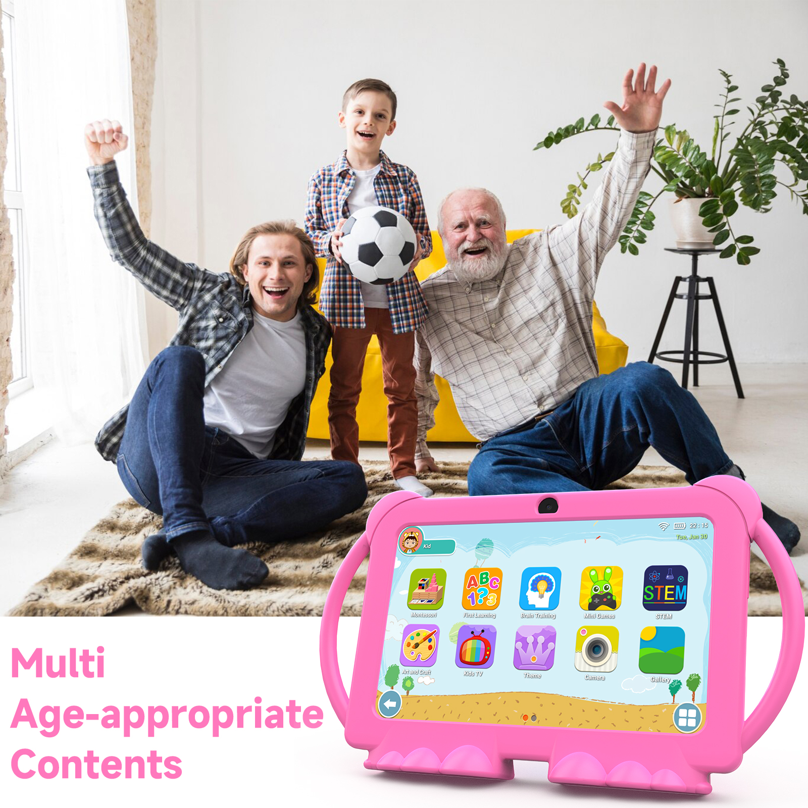 7-Inch Wi-Fi Kids Tablet PC with 2+2+32GB Capacity for Educational