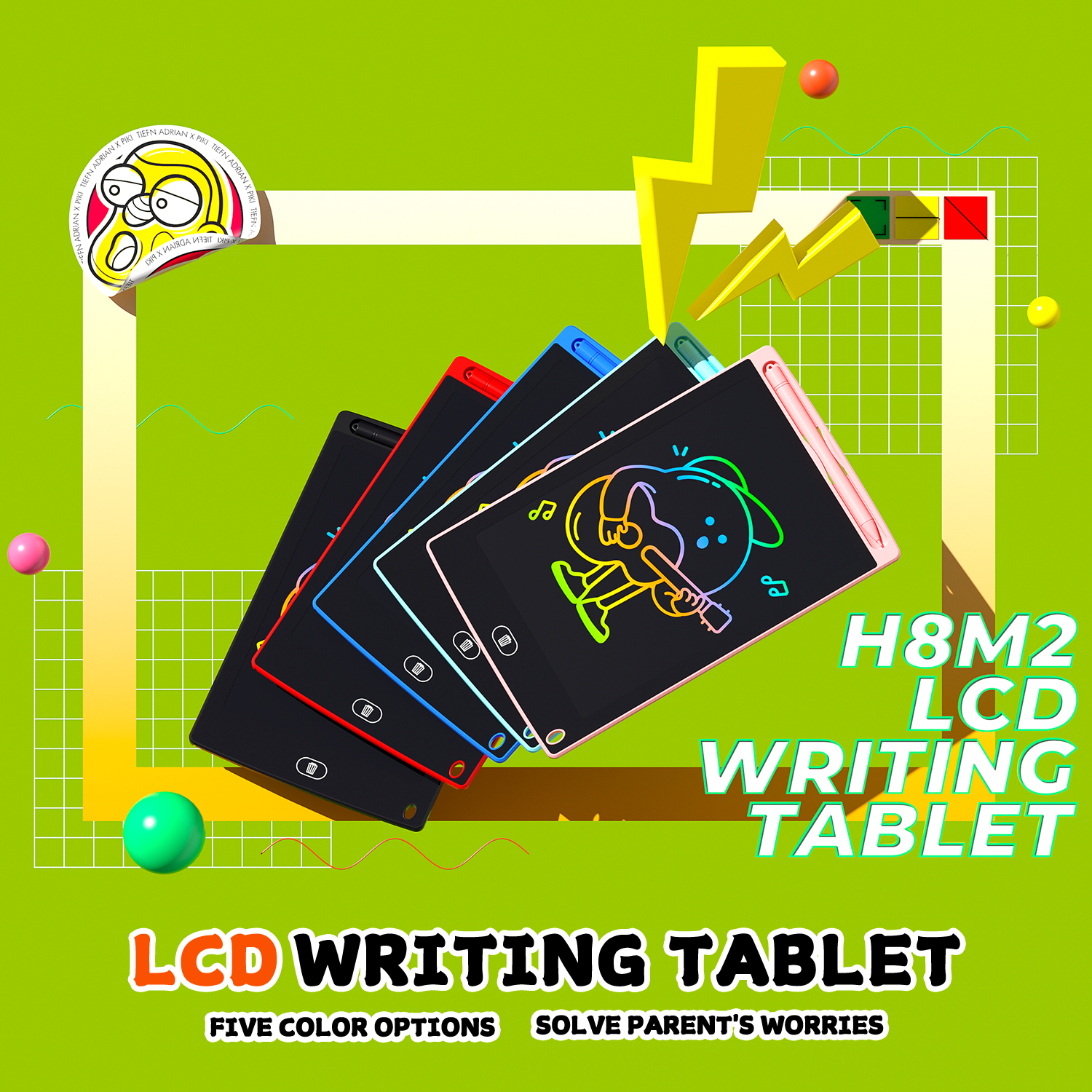HX Portable 8.5 Inch LCD Drawing Tablet Durable Digital Writing Pads Memo Pads Educational Gift Toy Lcd Writing Tablet for Kid