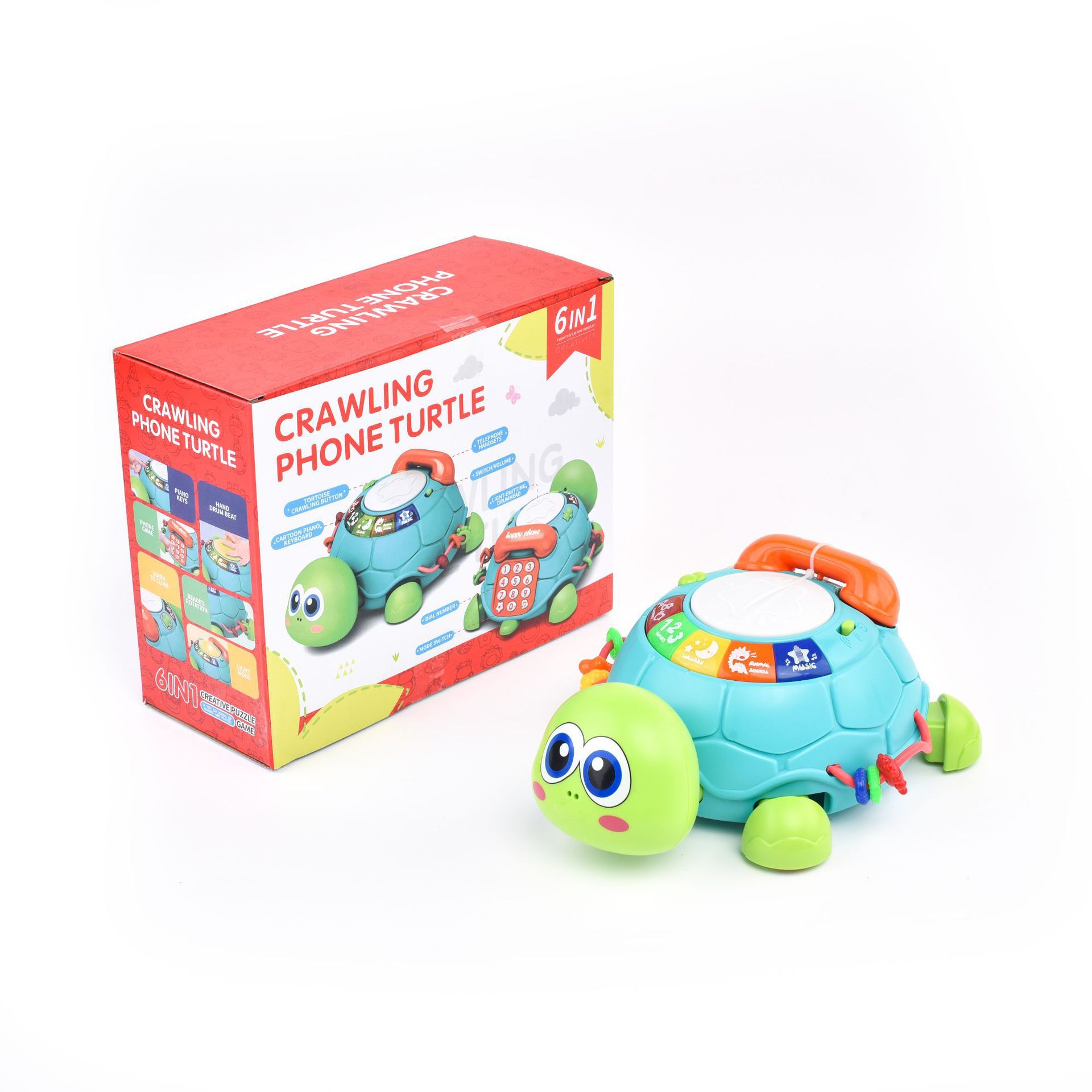 Children's Puzzle Multifunctional Music Simulation Phone Baby Crawling Toy Learning Turtle Early Education Learning Machine