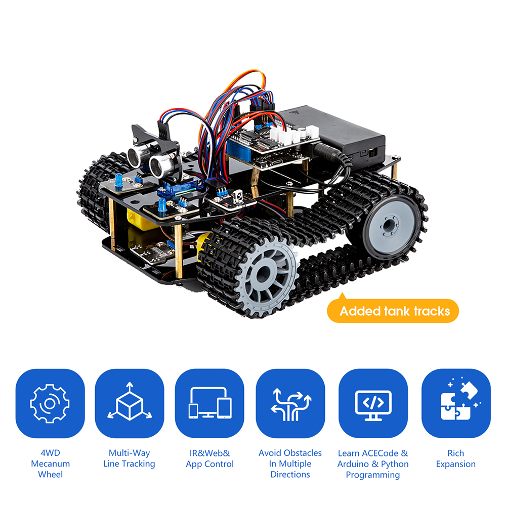Programming Learning School Children Kids Starter Coding Smart Stem DIY Educational Toys Set Tank Robotics Car Kits for Arduino