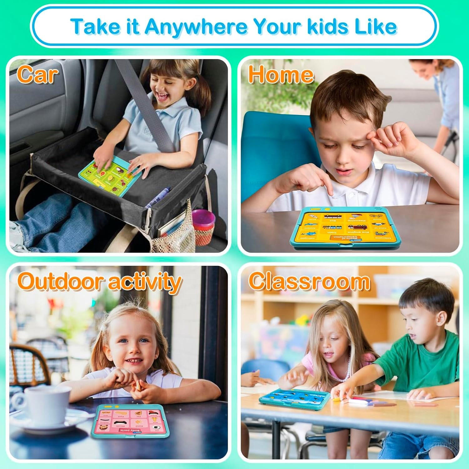 Kids Learning Tablet Educational Learning Toys for Kids To Learn Alphabet, Numbers, Color, Animal, Foods