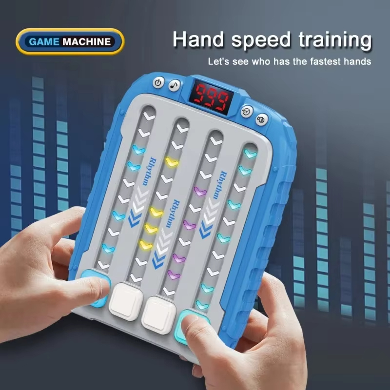 Electronic Music Rhythm Puzzle Game Machine Montessori Pockets Travel Toy Light Up Sensory Fast Push Table Game