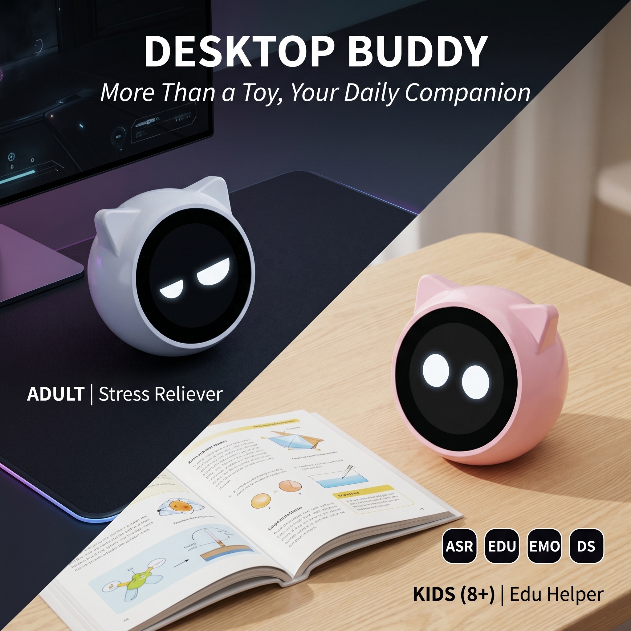 AiJH AI Robot with Expressive Screen Voice-Interactive Partner Programmable STEM Learning Advanced Educational Robot Toy